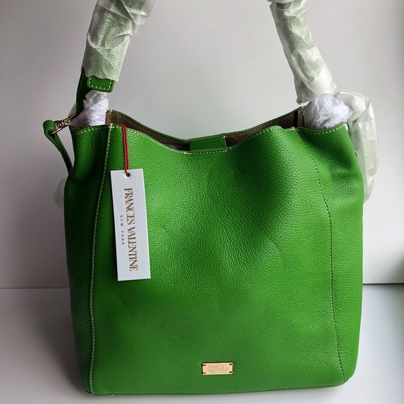 Frances Valentine Handbags - Frances Valentine Green June Leather Tote